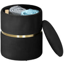 HOMCOM Round Pouffe Storage Footstool with Hidden Space