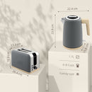 HOMCOM 1.7L Electric Fast Boil Kettle And 2 Slice Toaster Set