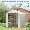 Outsunny Walk-in Garden Greenhouse Shelves Polytunnel Steeple Grow House
