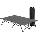 Outsunny Double Camping Folding Cot Portable Sleeping Bed, Charcoal Grey