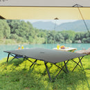 Outsunny Double Camping Folding Cot Portable Sleeping Bed, Charcoal Grey
