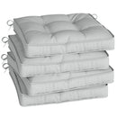 Outsunny 42 x 42cm Replacement Garden Seat Cushion Pad with Ties, Light Grey