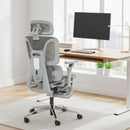 HOMCOM Ergonomic Office Chair, Mesh Desk Chair With Lumbar Support, Footrest