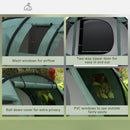 Outsunny 3-4 Persons Tunnel Tent, Two Room Camping Tent w/ Windows, Green