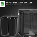 HOMCOM 2 X 20L Dual Kitchen Bin Pedal Bin For Recycling And Waste