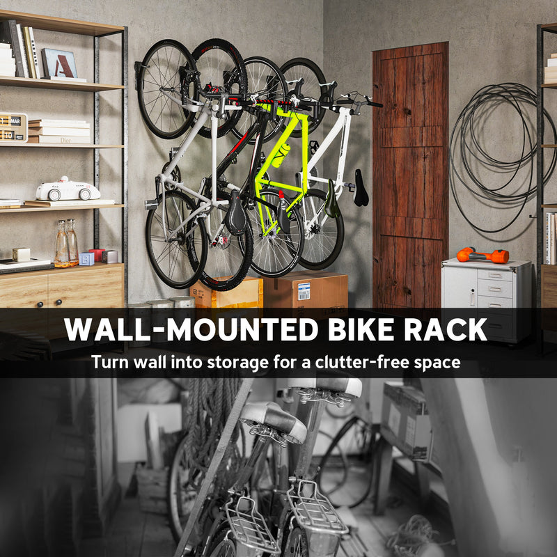 SPORTNOW 8 Pack Bike Rack, Wall Mounted Bike Hooks for Garage