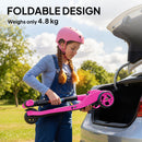 AIYAPLAY Electric Scooter For Kids, 3 Wheel Foldable Kids Scooter, Pink