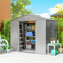 Outsunny 7 x 4ft Garden Shed Storage w/ Foundation Kit, Vents, Light Grey