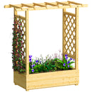 Outsunny Raised Bed for Garden with Trellis, Natural