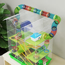 PawHut 5 Tiers Hamster Cage Animal Travel Carrier Habitat, Green