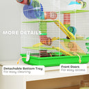 PawHut 5 Tiers Hamster Cage Animal Travel Carrier Habitat, Green