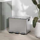 HOMCOM 3 x 20L Triple Kitchen Bin Pedal Bin for Recycling and Waste