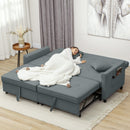 HOMCOM Reversible L-Shaped Sectional Sofa Bed with Cushions