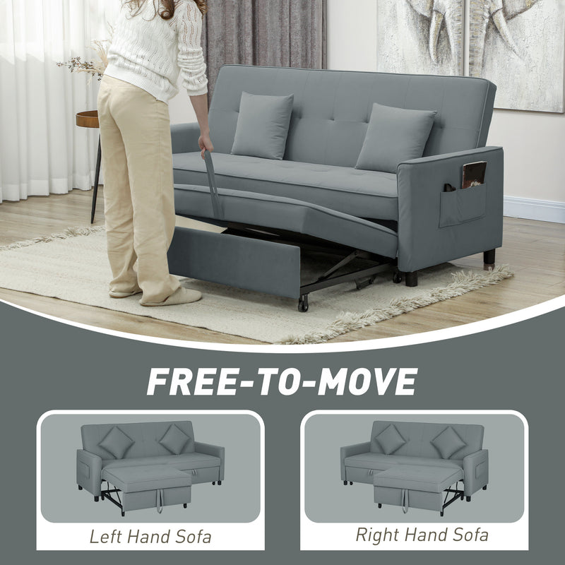 HOMCOM Reversible L-Shaped Sectional Sofa Bed with Cushions