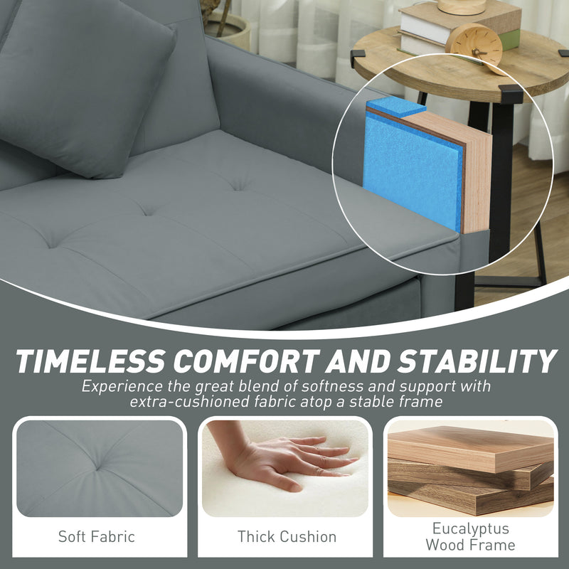HOMCOM Reversible L-Shaped Sectional Sofa Bed with Cushions