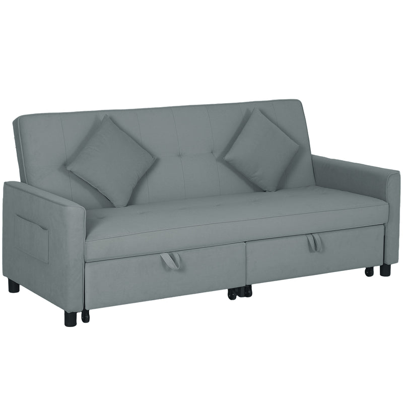 HOMCOM Reversible L-Shaped Sectional Sofa Bed with Cushions