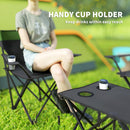 Outsunny 4 Piece Foldable Camping Table And Chairs Set - Black
