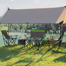 Outsunny 4 Piece Foldable Camping Table And Chairs Set - Black