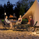 Outsunny 4 Piece Foldable Camping Table And Chairs Set - Black