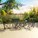 Outsunny 4 Piece Foldable Camping Table And Chairs Set - Black