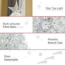 Christmas Time 2.5FT Prelit Artificial Tabletop Christmas Tree with Fibre Optics Holiday Home Xmas Decoration for Table and Desk, White