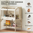 PawHut Wooden Hamster Cage, 2 Tier Hamster Habitat With Storage Shelf