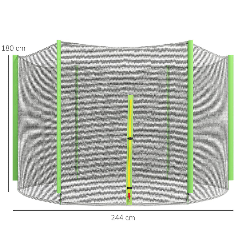 SPORTNOW 8ft Trampoline Net Replacement Safety Net with Zipped Door