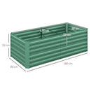 Outsunny Galvanised Steel Outdoor Raised Bed w/ Reinforced Rod, Light Green