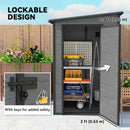 Outsunny Lean To Garden Shed, Plastic Tool Storage House W/ Lockable Door