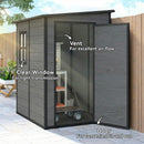 Outsunny Lean To Garden Shed, Plastic Tool Storage House W/ Lockable Door