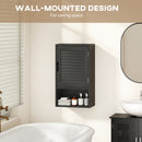 HOMCOM Bathroom Cabinet, Wall Mounted Cabinet with Adjustable Shelves, Black