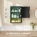 HOMCOM Bathroom Cabinet, Wall Mounted Cabinet with Adjustable Shelves, Black