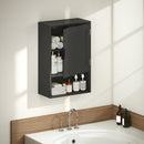 HOMCOM Bathroom Cabinet, Wall Mounted Cabinet with Adjustable Shelves, Black