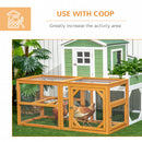 PawHut Wooden Chicken Coop w/ Perches, Doors, for 2-4 Chickens