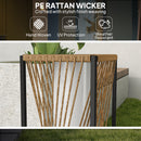 Outsunny Rattan Solar Floor Lamp, Auto On/Off  Garden Lights, Sand Brown