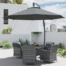 Outsunny 3(m) Garden Cantilever Parasol with Crank Aluminium Frame