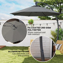 Outsunny 3(m) Garden Cantilever Parasol with Crank Aluminium Frame
