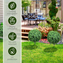 HOMCOM Set Of 2 Artificial Boxwood Topiary Trees With Ground Stake