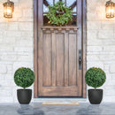HOMCOM Set Of 2 Artificial Boxwood Topiary Trees With Ground Stake