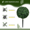 HOMCOM Set Of 2 Artificial Boxwood Topiary Trees With Ground Stake