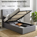 HOMCOM Upholstered Ottoman Bed, 3ft Single Storage Bed Frame, Grey