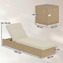 Outsunny Rattan Sun Loungers Set of 2 with Side Table, Beige