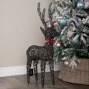 90cm Battery Operated Light up Brown Christmas Reindeer with 100 Warm White LEDs