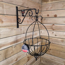 35cm Large Black Metal Spanish Garden Wall Hanging Basket