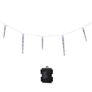 2.7m Set Of 10 Battery Operated In-Lit Christmas Icicle Lights With 40 Cool White LEDs