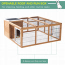 PawHut Rabbit Hutch, Guinea Pig House Outdoor Cage w/Openable Top, Yellow