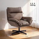 HOMCOM Accent Chair With 360 Swivel Dark Brown