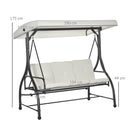 Outsunny 3 Seater Canopy Swing Chair Porch Hammock Bed Rocking Bench