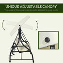 Outsunny 3 Seater Canopy Swing Chair Porch Hammock Bed Rocking Bench