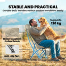Outsunny Camping Chair Portable With Side Pocket Khaki